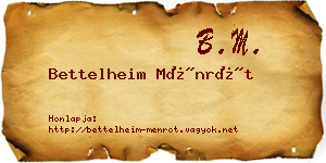 Bettelheim Ménrót névjegykártya